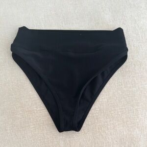 Black High-Waisted Swim Bottoms